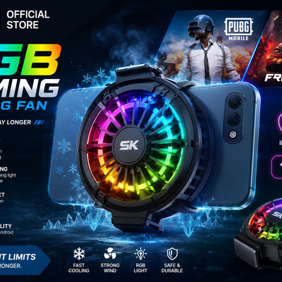 RGB Gaming Cooling Fan for Android & iPhone | SK Official Store PUBG & Free Fire